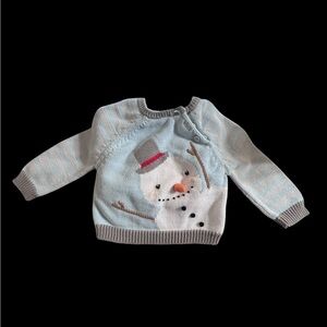 Zubels Light Blue snowman Knit Sweater
